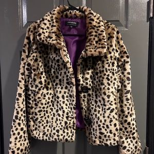 CoffeeShop Brown Leopard Furry Jacket